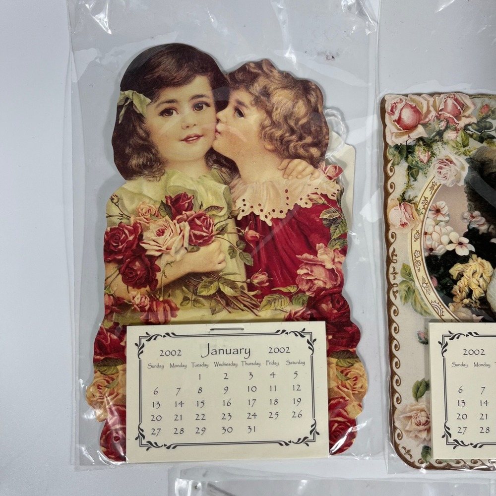 Vtg 2002 Gallery Graphics Mini Calendars Victorian Style Magnetic Lot of 5 NEW - Picture 5 of 8